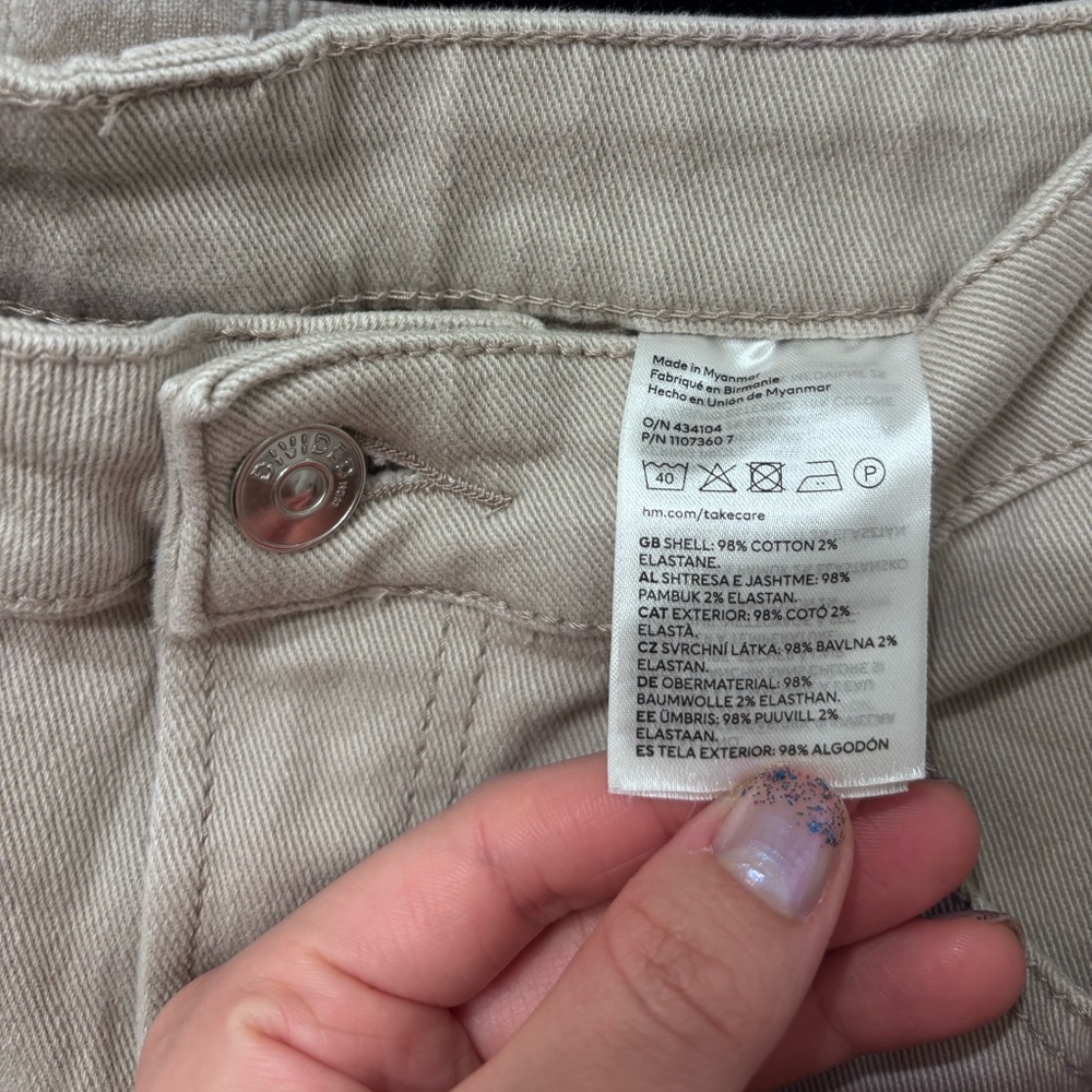 Divided H&M Cream Wide Leg Jeans | High Waist Neutral Denim | Women’s 8 (Fits 6) - Picture 7 of 12